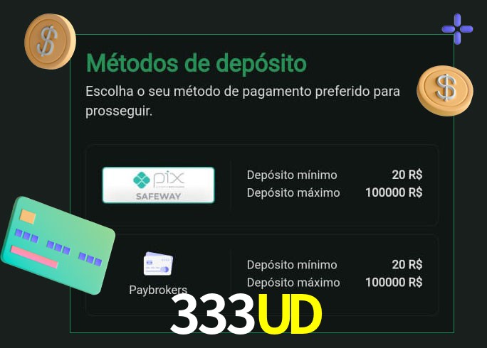 O cassino 333UD oferece uma grande variedade de métodos de pagamento